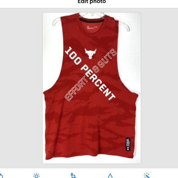 Under Armour Project Rock Tank Top PR 100 Percent Effort and Guts mens large red - Picture 5 of 16